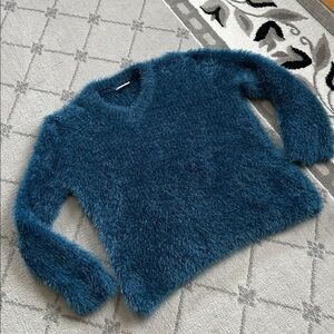 Miss B Fuzzy “Fluffy Duck” Teal Women's Sweater